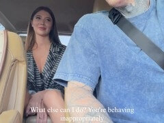 Sucer une bite, Voiture, Masturbation, Public