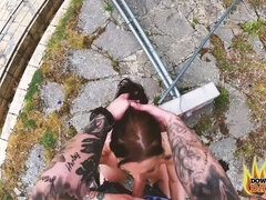 PublicSexDate - HUGE FAKE TITS TATTOOED MILF JULIA EXCLUSIV FUCKS HER DATE IN PUBLIC