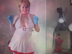 stepmother makes Sons Nurse & Latex Glove Fantasy Cum True after he has Edible