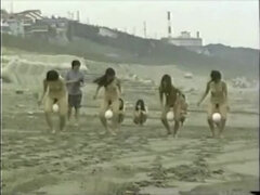 Aziatisch, Strand, Grote mammen, Groepseks, Japaans, Naakt, Feest, Alleen