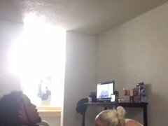 Enthousiasteling, Zwart, Blond, Pijpbeurt, Oudere vrouw, Hd, Interraciaal