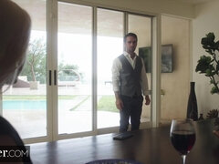 Blondine, Blasen, Hundestellung, Domination, Lecken, Muschi, Rau, Titten