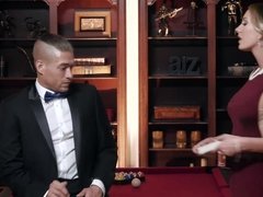 Stunning blonde impressed by the big cock