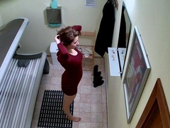 素人, 茶髪の, 巨乳な, パンティ, 日光浴室, のぞき