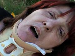 The old lady discovers a boy masturbating