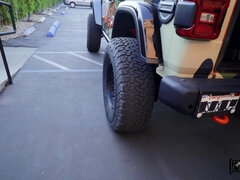 Laney Grey flashes her sexy legs and ass outdoors