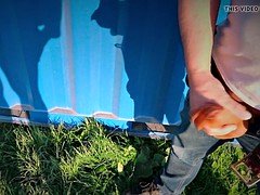 足, フェティッシュ, 面白, 淫乱熟女, 母, ナイロン, アウトドア, のぞき