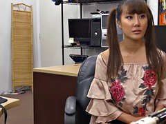 Busty Asian babe gets fucked by an amaerican cock