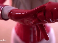Short Red Latex Rubber Gloves Fetish. Full Hd Romantic Slow Video Of Kinky Dreams. Topless Girl