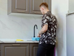 Cute teens seduce their virgin friend and eat his ass