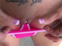 Chica, Tetas grandes, Mamada, Morena, Corridas, Estilo perrito, Tetas naturales, Al aire libre