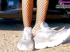 Kati Shoeplay Lick Her Shoes Me Sweaty Fishnet Tights, Dipping Sweaty Insoles And Stinky Feet Lick