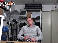 Leie, Grosser schwanz, Schwarz, Schwarz, Schwul, Interrassisch, Büro, Rotschopf
