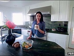 Grosser arsch, Grosse titten, Hardcore, Hd, Küche, Reif, Milf, Stiefmutter