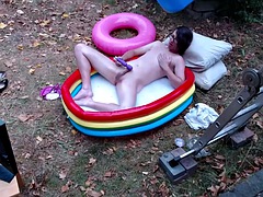 Leie, Britisch, Europäisch, Masturbation, Öl, Im freien, Solo, Vibrator