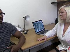 OldNannnY Czech Blonde Mature Playing On A Chair - Masturbation