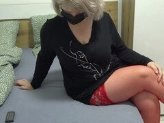Hot mature wife with big natural boobs cheats on her husband live on webcam