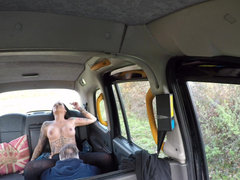 Beth Inked Princess rides dick till facial in the car