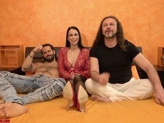 Jessy Jey's first time with Gabriel Galli featuring French kisses and foot domination