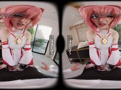 VR Genshin Impact Yae Miko cosplay parody with teen Melody Marks in immersive VR porn