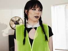 Sucer une bite, Brunette brune, Gothique, Hard, Léchez, Pigtail, Chatte