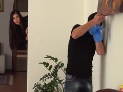 In den arsch, Asiatisch, Braunhaarige, Hundestellung, Mann mann frau, Rock, Strümpfe