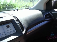 Brooke teases and flashes you all day, and you fuck her in the car.