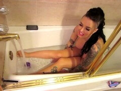 Sexy Christy Mack in behind-the-scenes action with makeup in the apartment bath