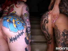 デカチン, フェラチオ, Hd, 天然, 自然山雀, ペニス, 赤毛, 三人