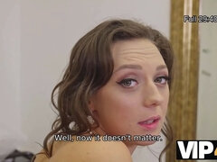 Vip4k. Sexy Bride gets Trimmed Pussy licked and screwed well by sumptuous hairdresser