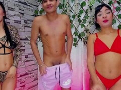 18, 素人, デカチン, フェラチオ, イマラチオ, ラティーナ, オマンコ, ストッキング