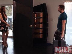 Stepmom in lingerie & heels shows off her hot body for stepson's cock