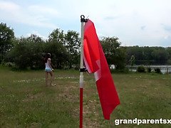 GrandParents Caught Fucking in the Bushes after Golf