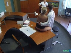 Nurse joins doctors threesome for the first time