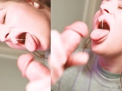 18 jaar, Pijpbeurt, Sperma shot, Diep in de keel, Sperma in gezicht, Huisgemaakt, Kut duiken, Tiener