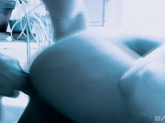 Zwart, Blond, Sperma shot, Sperma in gezicht, Buiten, Tatoeage