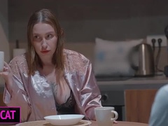 Step Son Shares Bed With Busty Stepmom After Losing Keys - Morning Fuck with KissCat