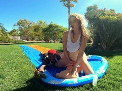 Deja Marie, Abigaiil Morris, and Octavia Red have fun outdoors