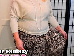 BBW Wife Homemade: Cheating Milf Mom & Aunt Show Big Natural Tits in Outfit