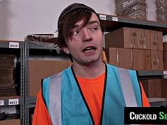 Sonny McKinley Cuckolds Jonathan Jordan in Warehouse Cowgirl Ride