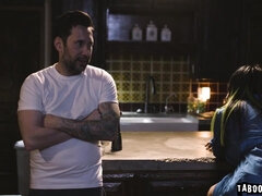 Tom goes into his kitchen and discovers Tanya there