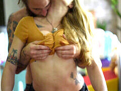 素人, デカパイ, ブロンド, フェラチオ, 授乳