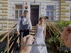 Braut, Gehörnter ehemann, Tschechisch, Kleid, Hd, Pov, Rasiert, Hochzeit