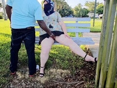 素人, アラブ, ぽっちゃり, 黒人, 車, 捕まる, アウトドア, 公共