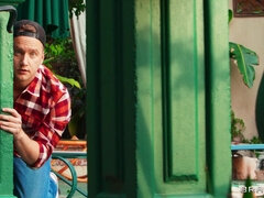 Américain, Nana, Sucer une bite, Brunette brune, 2 femmes 1 homme, Monstre, Nénés, Mouillée