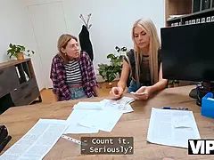 Vip4k. naughty blonda lesbian didn’t watch a problem to nail on a job casting in front of her gf