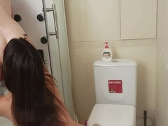 Amateur, Cul, Sucer une bite, Brunette brune, Tir de sperme, Léchez