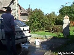 Busty mother in law taboo sex outdoors