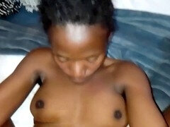 Africain, Amateur, Cul à la bouche, Noire, Noir ébène, Petite femme, Chatte, Nénés