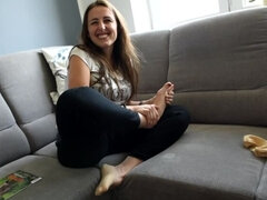 Brunette brune, Tchèque, Pieds, Femelle, Fétiche, Énorme, Chaussettes, Solo